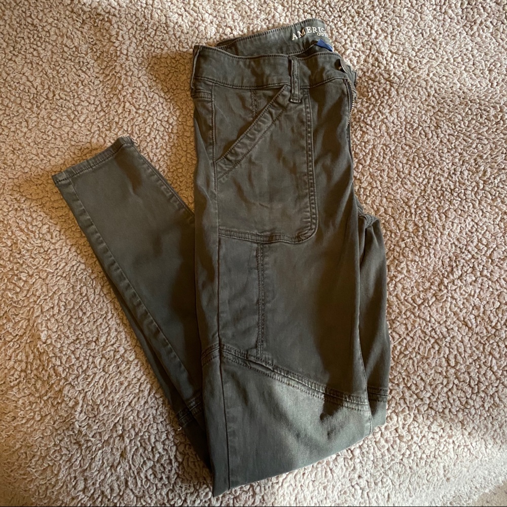 American Eagle | dark green jeggings